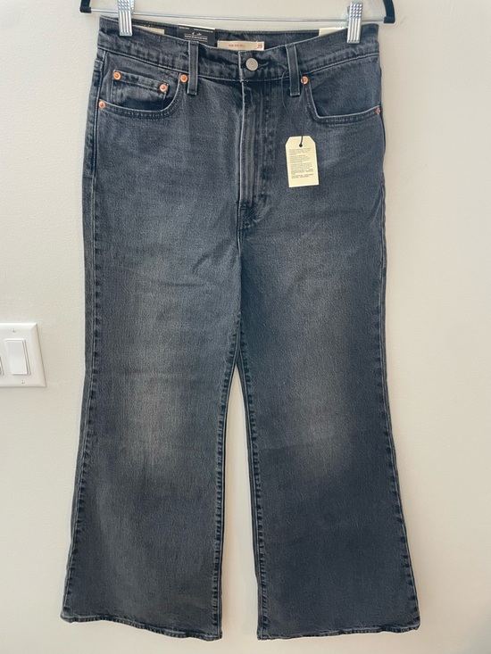 Levi's Denim - Levi's Ribcage Bell Bottom Jeans Wmn’s 29x32 Distressed Black High Rise $98 NWT